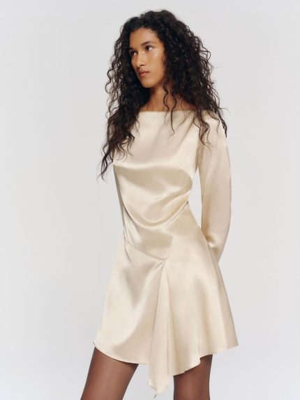 Almond Kline Silk Dress