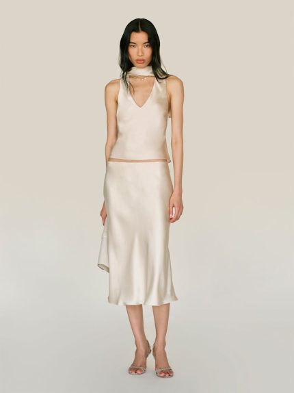 Almond Pomelle Silk Two Piece