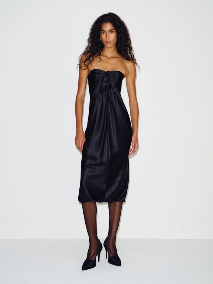 Black Petites Radziwill Silk Dress
