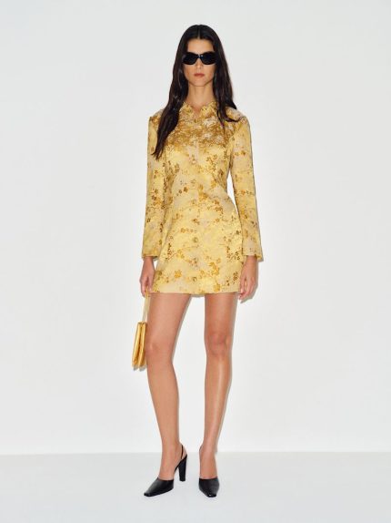 Gold Brocade Nemi Dress