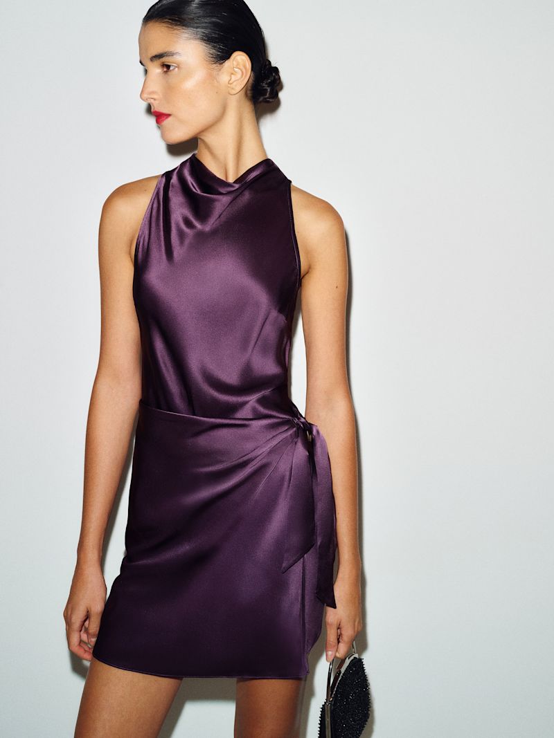Crushed Violet Stelliana Silk Dress - Image 2
