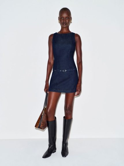Biarritz Belted Alexis Denim Mini Dress